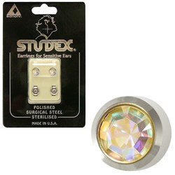 STUDEX Rock crystal studs s/s - regular bezel